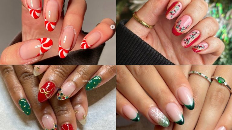 Trending Christmas French Tip Styles