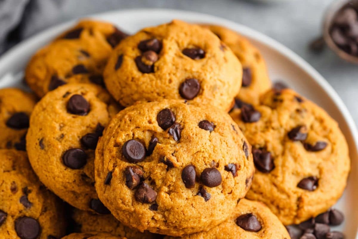 Soft and Chewy Pumpkin Chocolate Chip Cookies